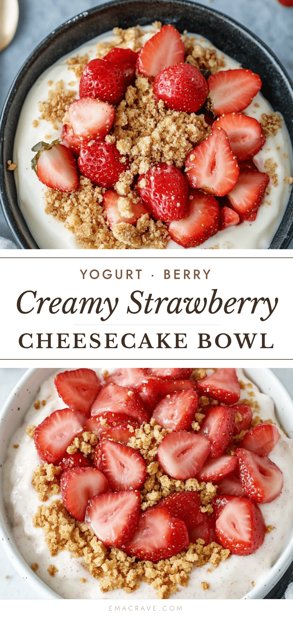 15-minute strawberry cheesecake yogurt bowl recipe