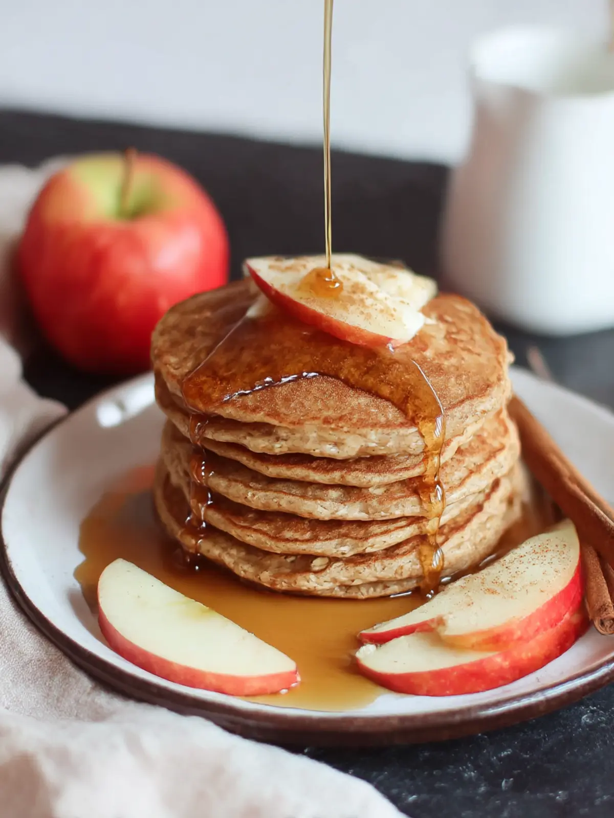 apple cinnamon oat pancakes preparation steps