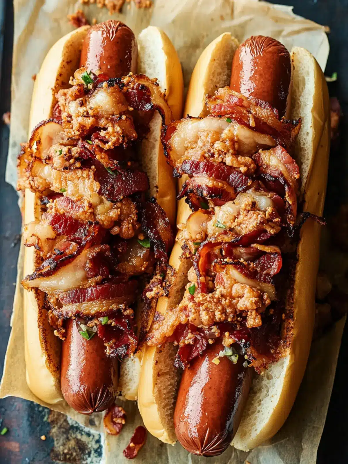 bacon wrapped cowboy hotdogs preparation steps