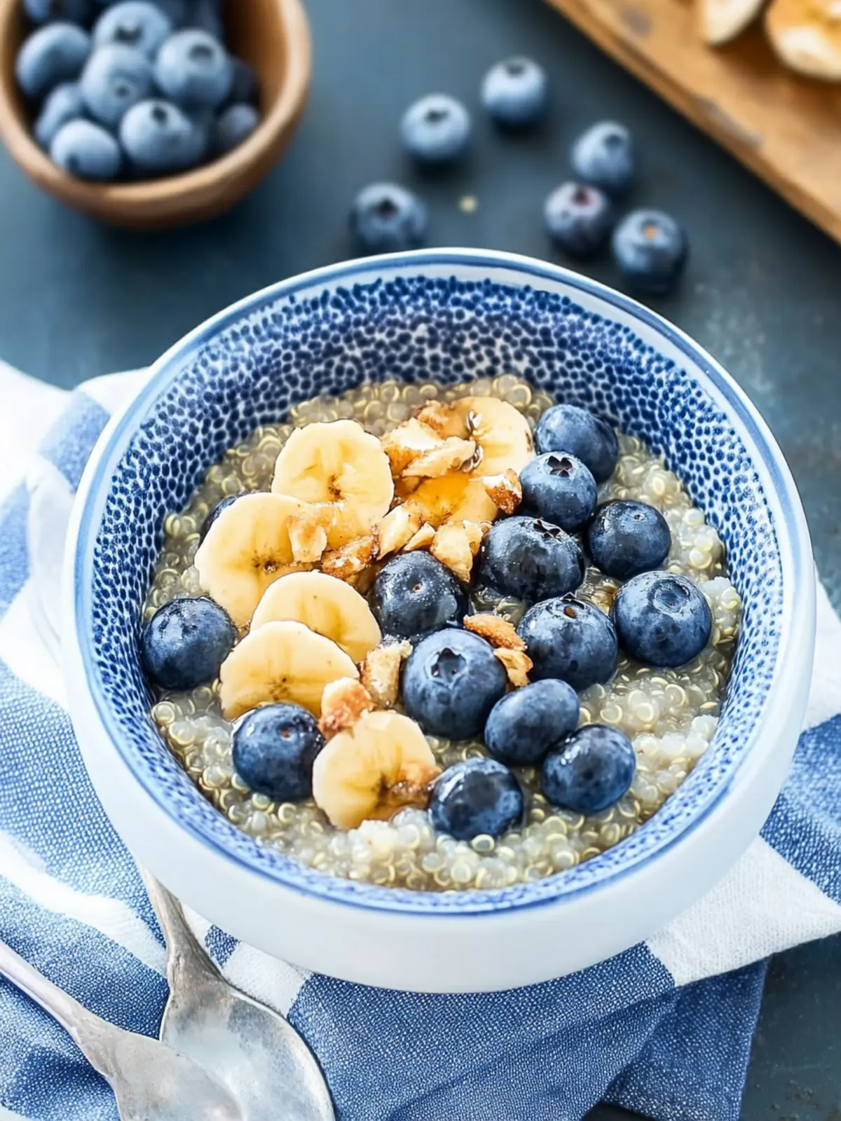 blueberry honey breakfast quinoa preparation steps