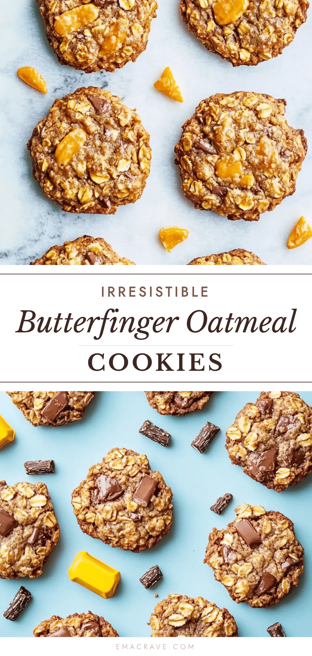 Butterfinger Oatmeal Cookies recipe