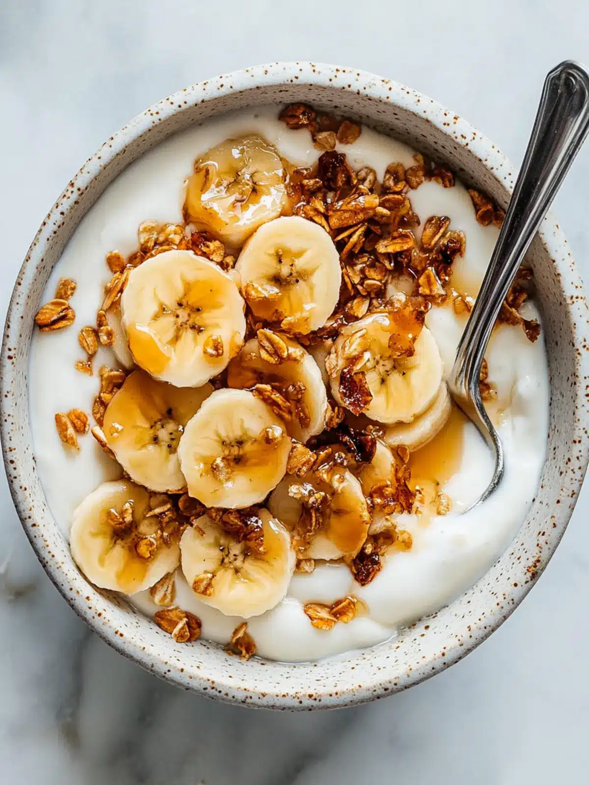 caramelized banana yogurt bowl preparation steps