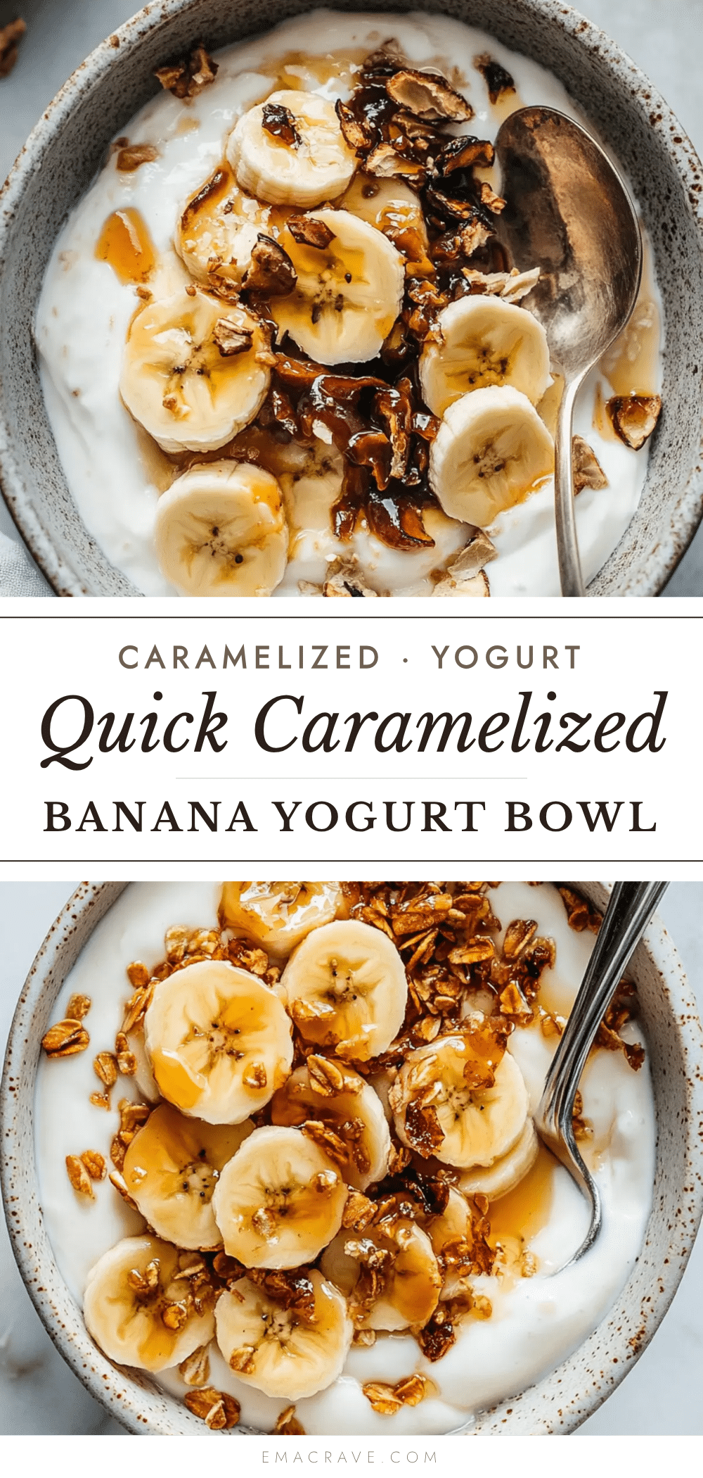 caramelized banana yogurt bowl recipe