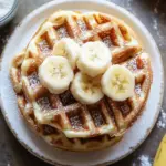 chewy banana mochi waffles - featured image