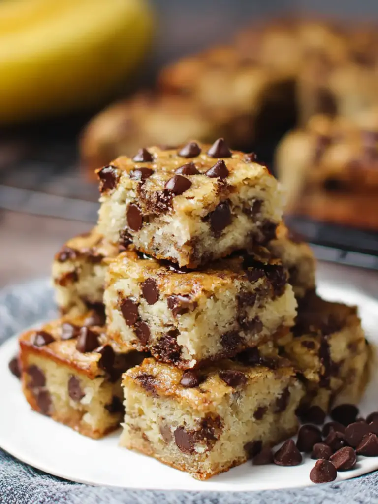 chocolate chip banana bars - featured image