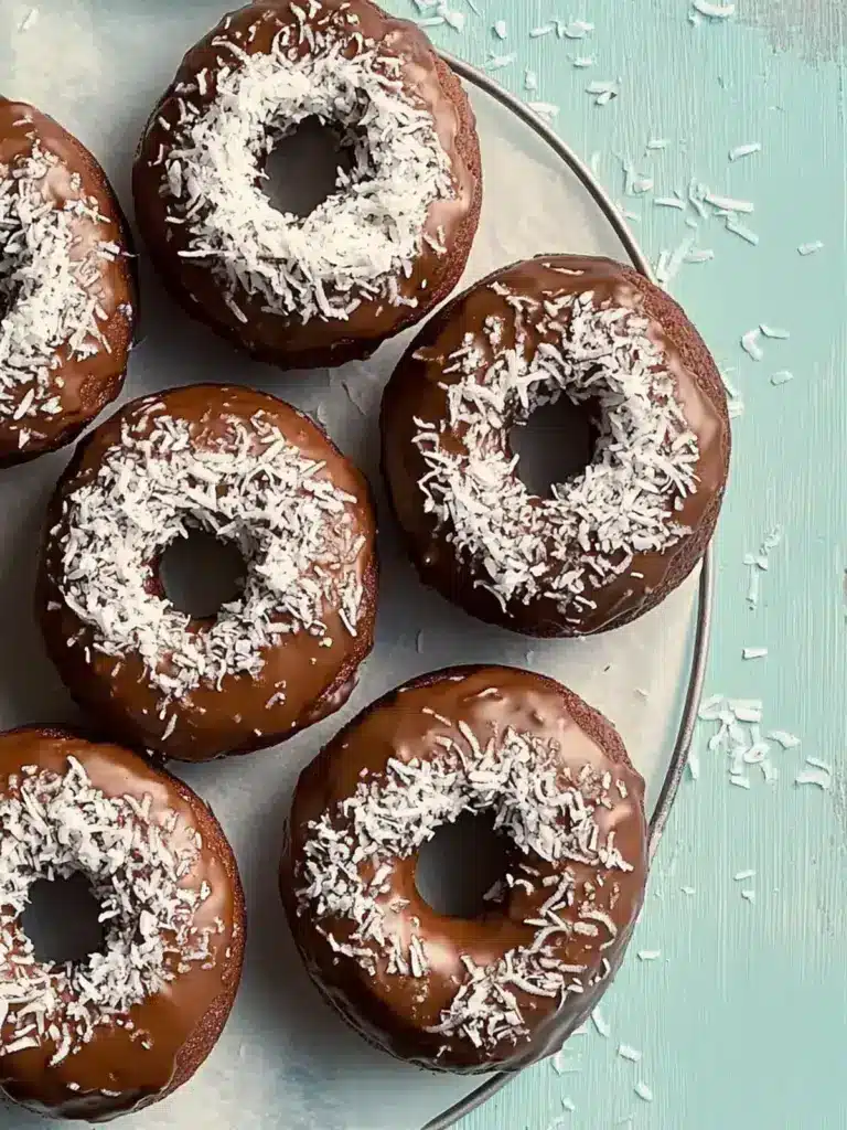 chocolate coconut donuts - featured image