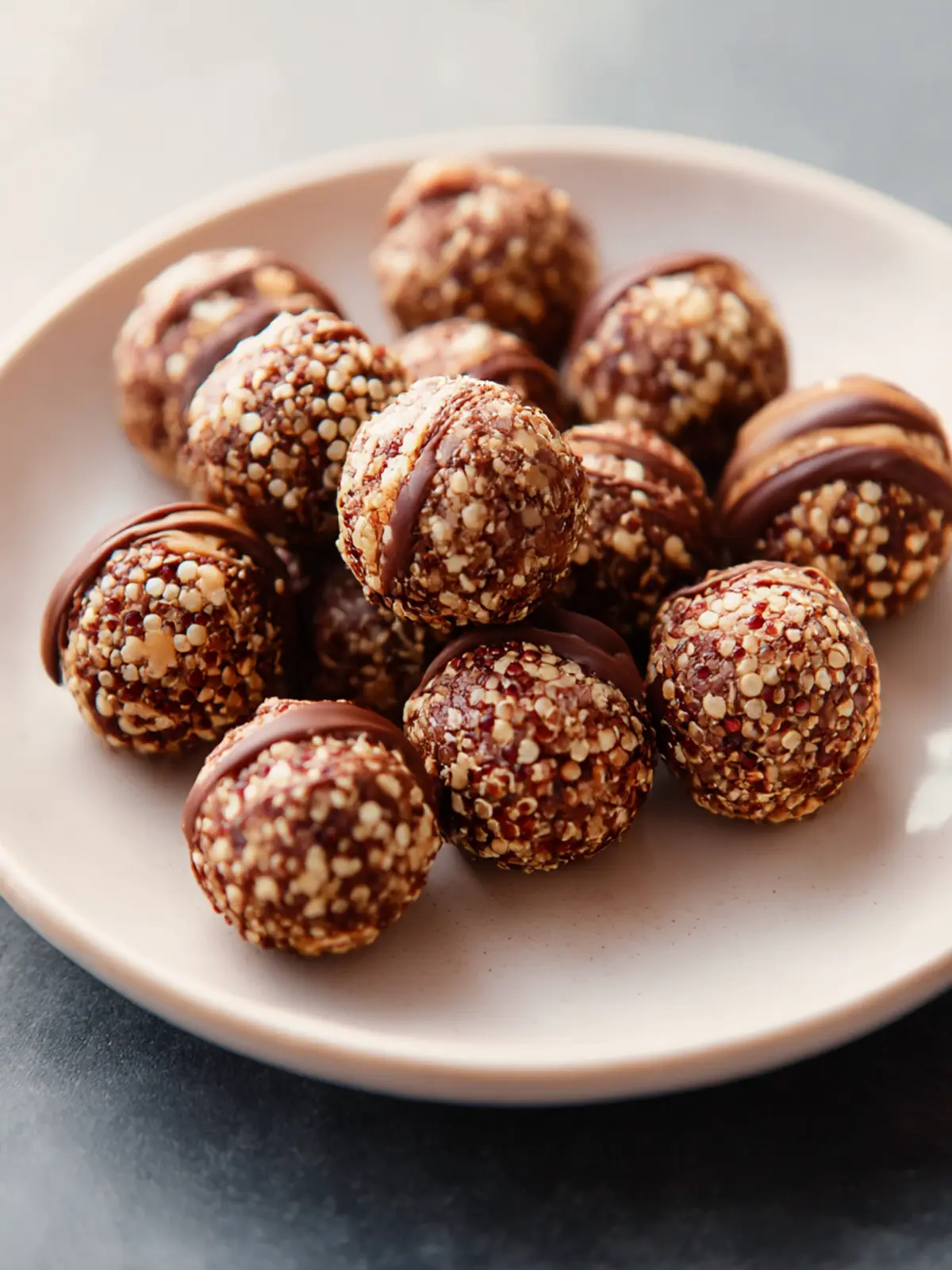chocolate peanut butter quinoa crunch bites preparation steps