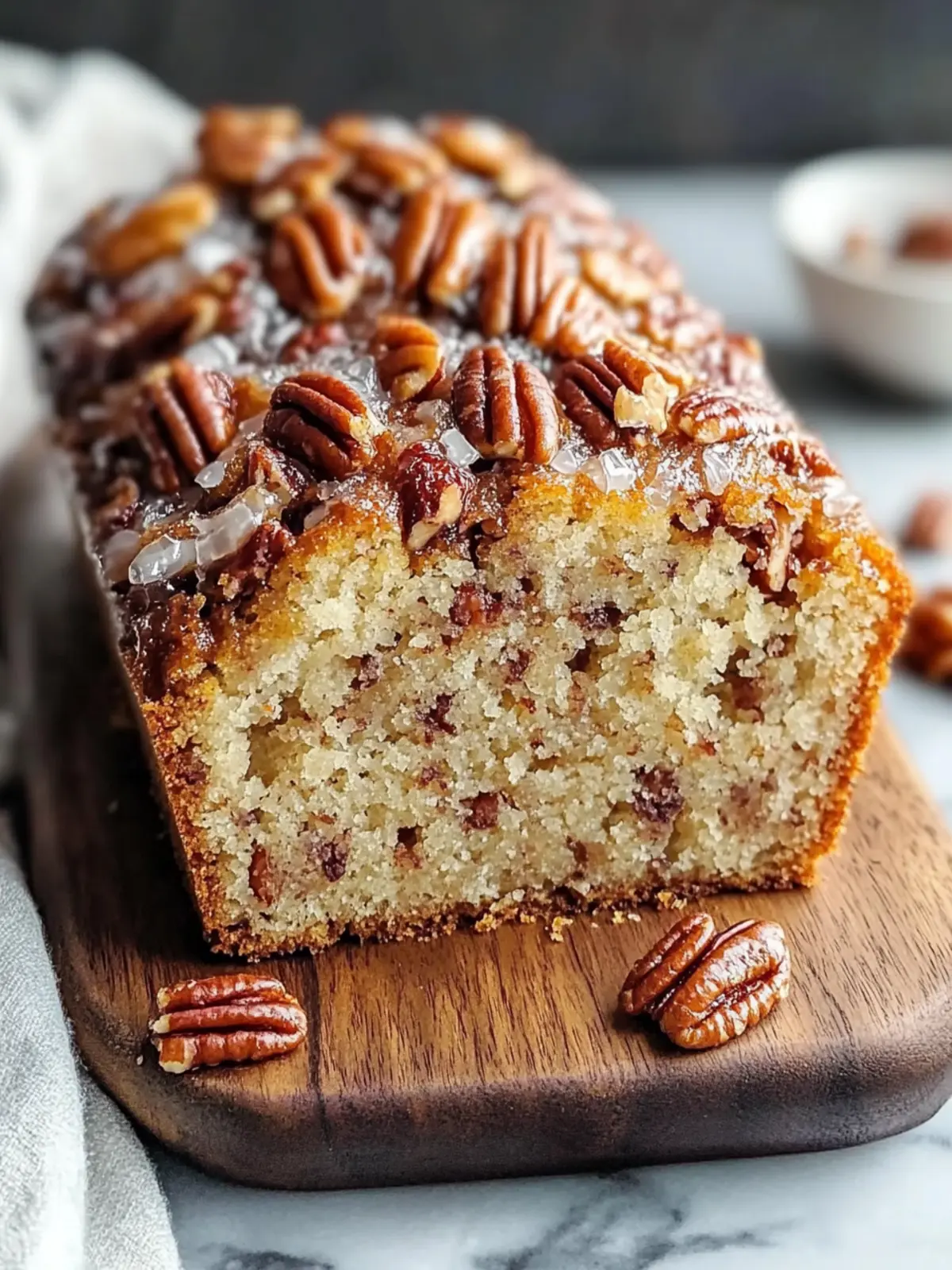 cozy Alabama pecanbread with bourbon caramel glaze preparation steps