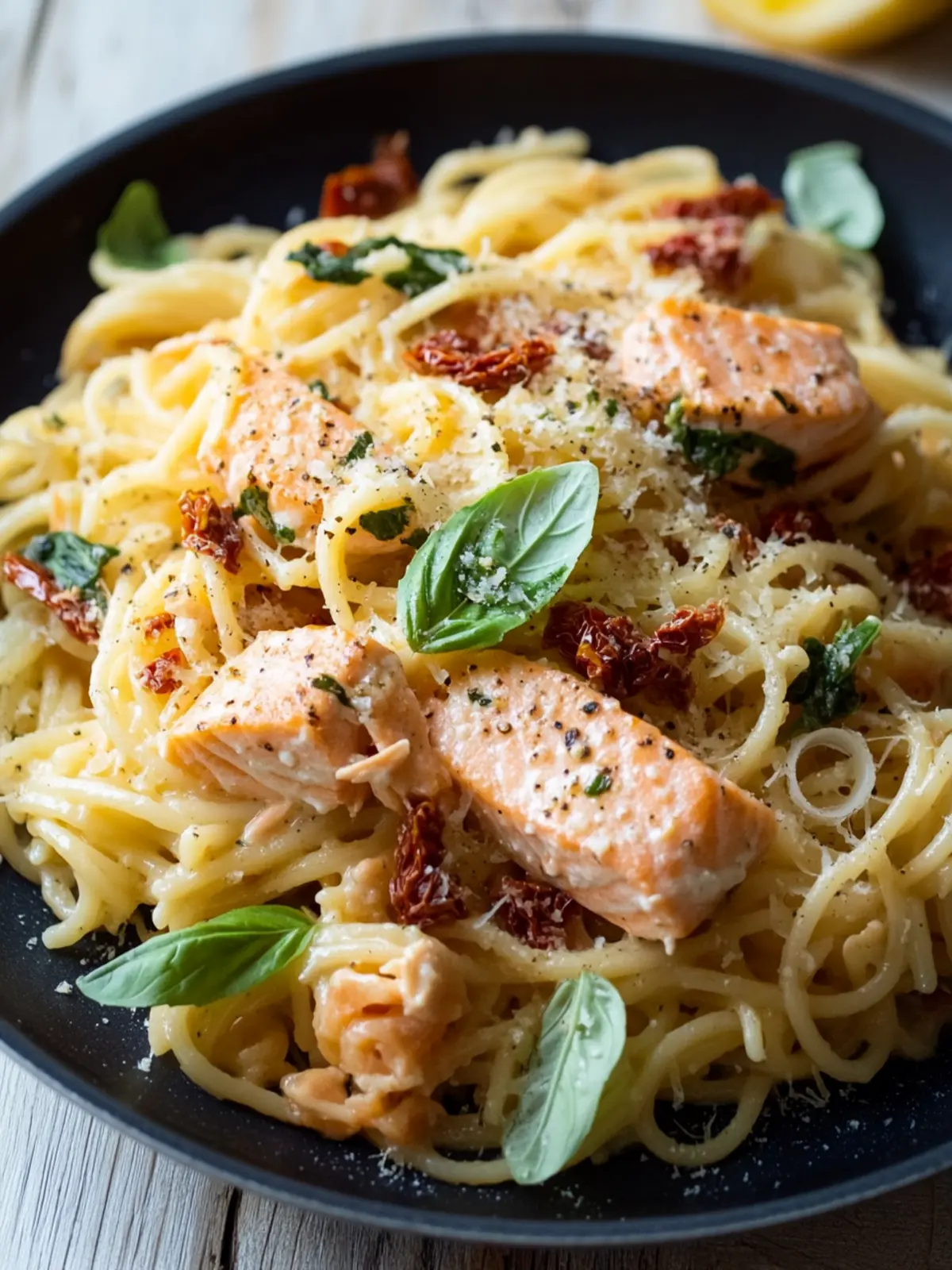 creamy 30-minute salmon pasta with sun-dried tomatoes preparation steps