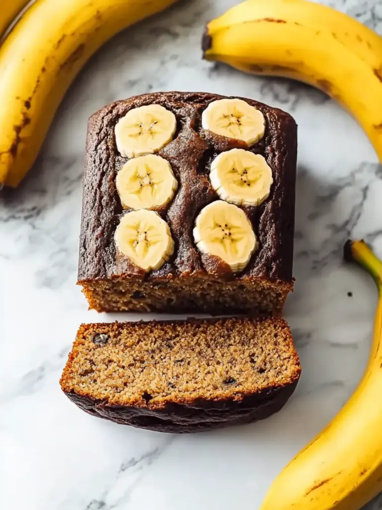 creamy buckeye banana bread - featured image