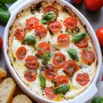 creamy caprese dip with melted mozzarella - featured image