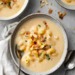 creamy mac and cheese soup - featured image