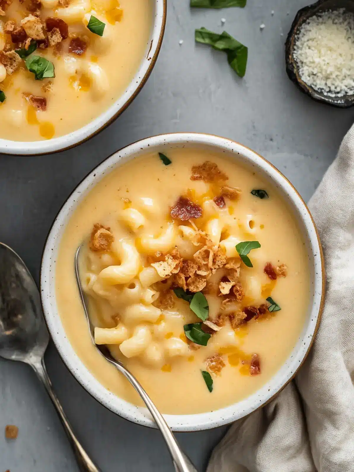 creamy mac and cheese soup preparation steps