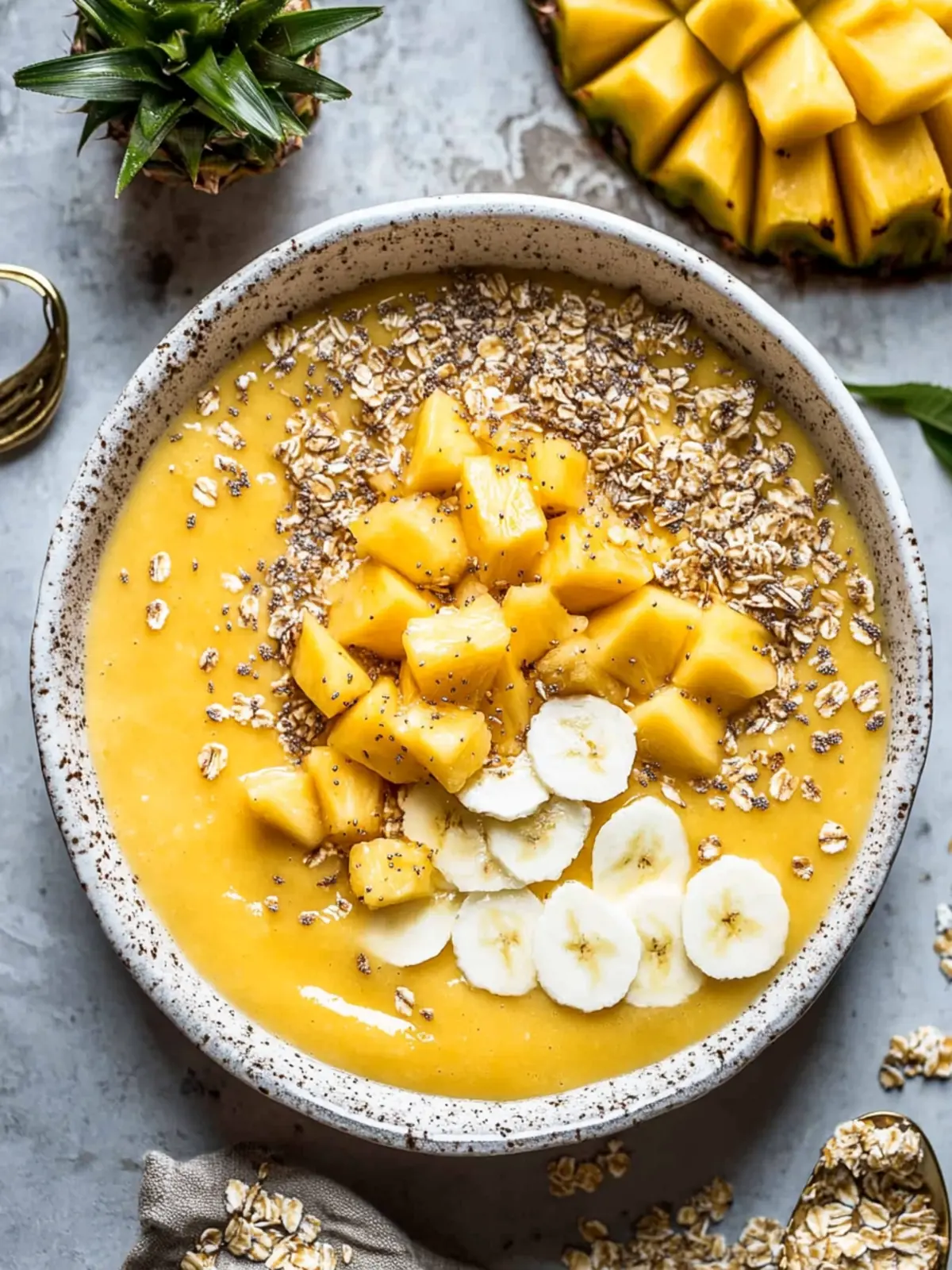 creamy mango pineapple smoothie bowl preparation steps