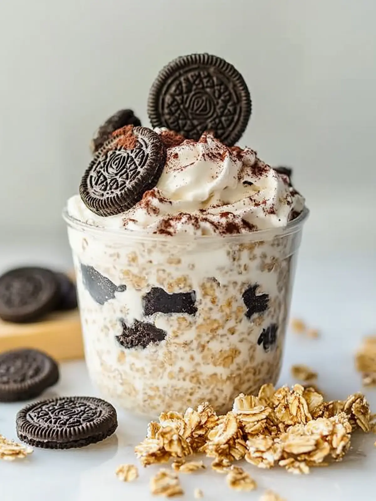 creamy oreo overnight oats preparation steps