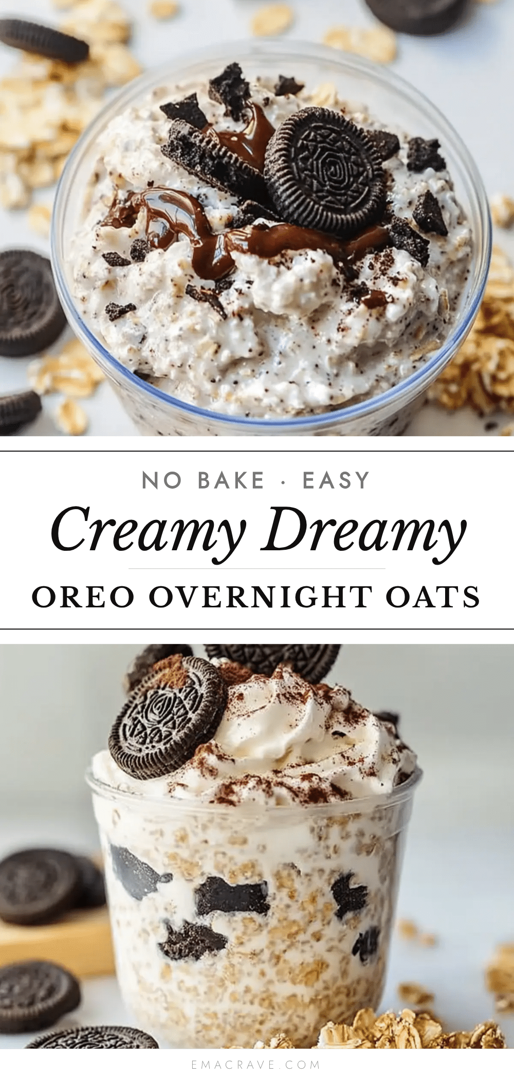 creamy oreo overnight oats recipe