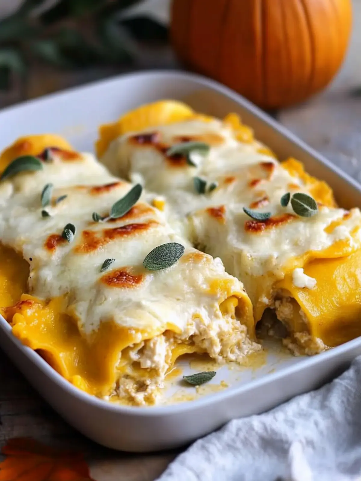 creamy pumpkin lasagna rolls preparation steps
