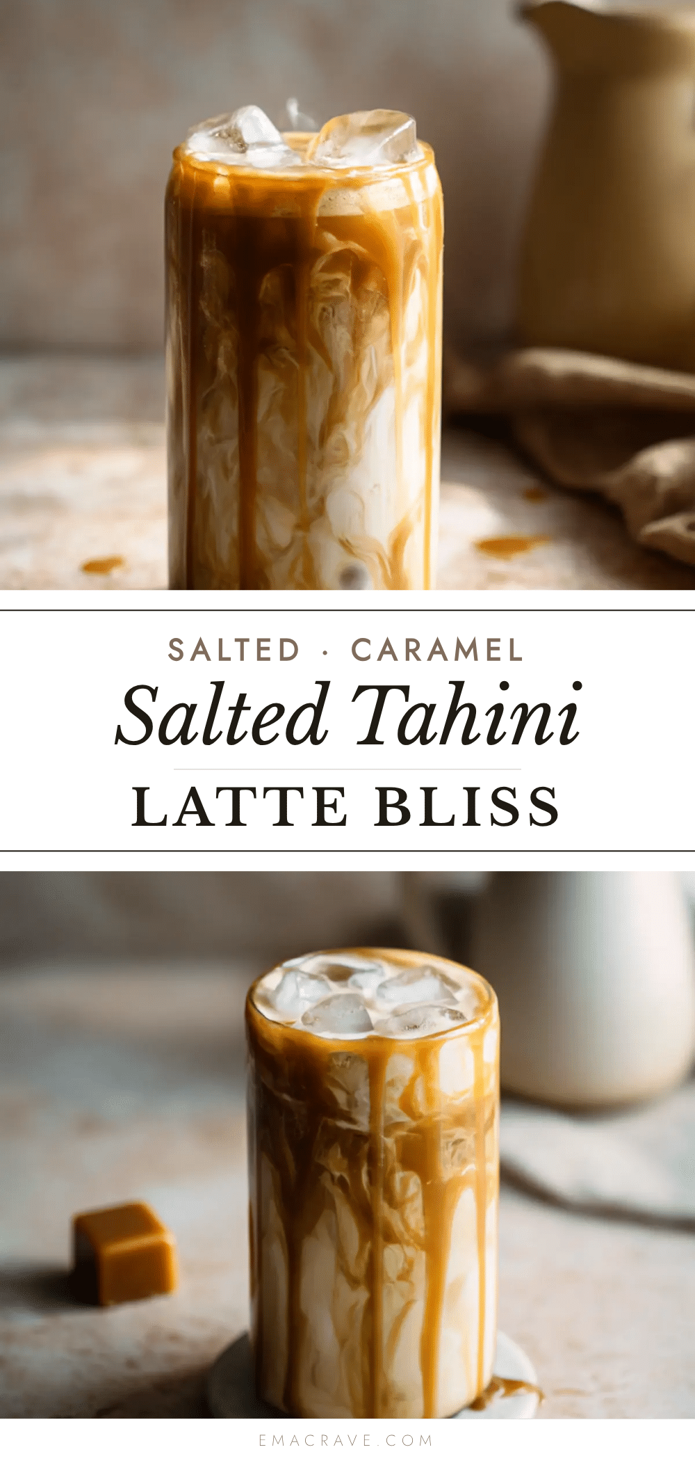 creamy salted tahini caramel latte recipe