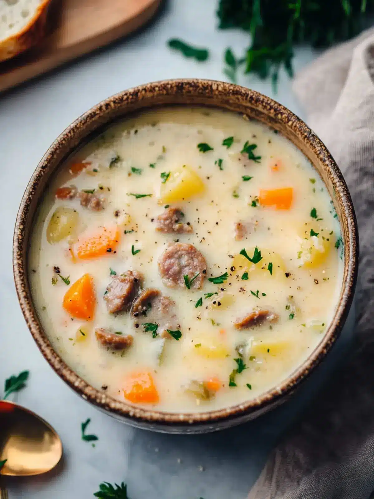 creamy sausage potato soup preparation steps