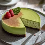 creamy tofu matcha cheesecake - featured image