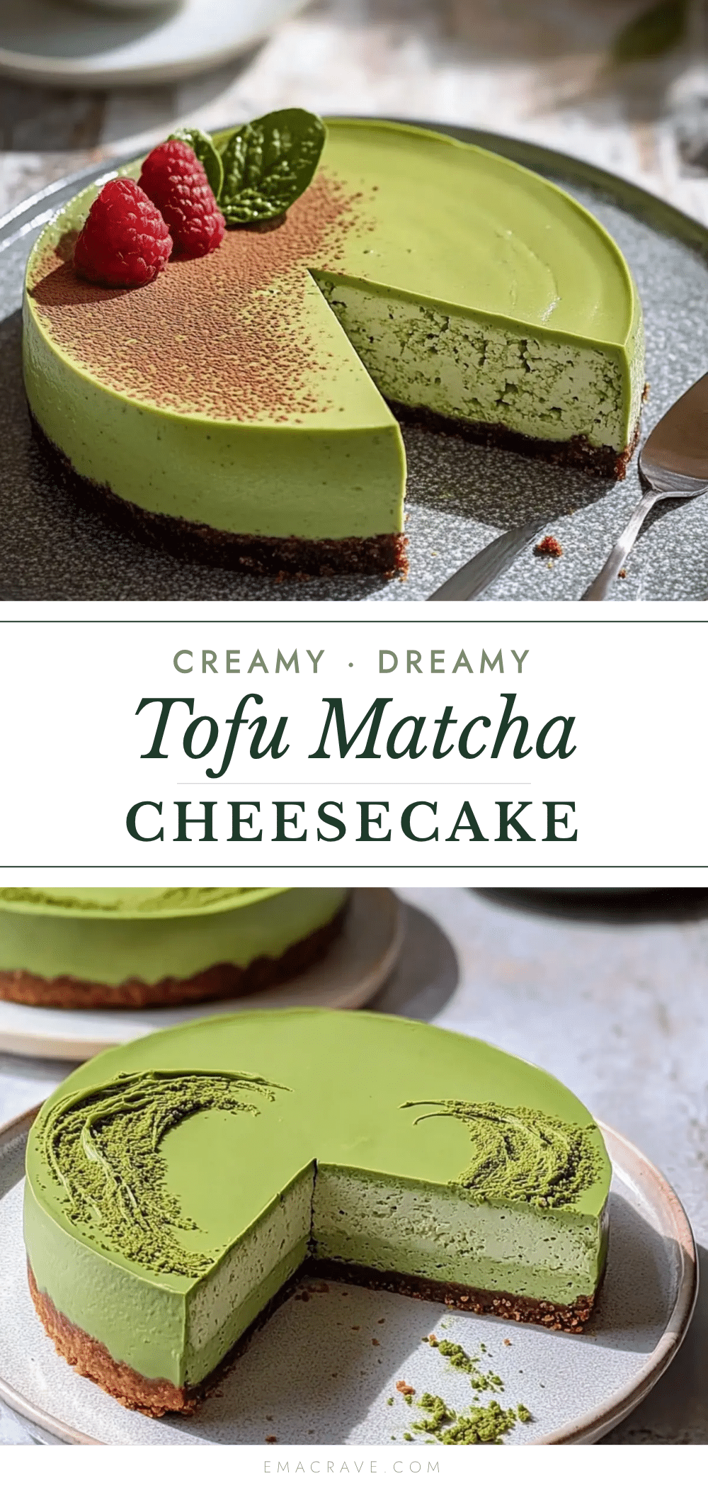 creamy tofu matcha cheesecake recipe