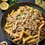 creamy tuna and mushroom pasta - featured image