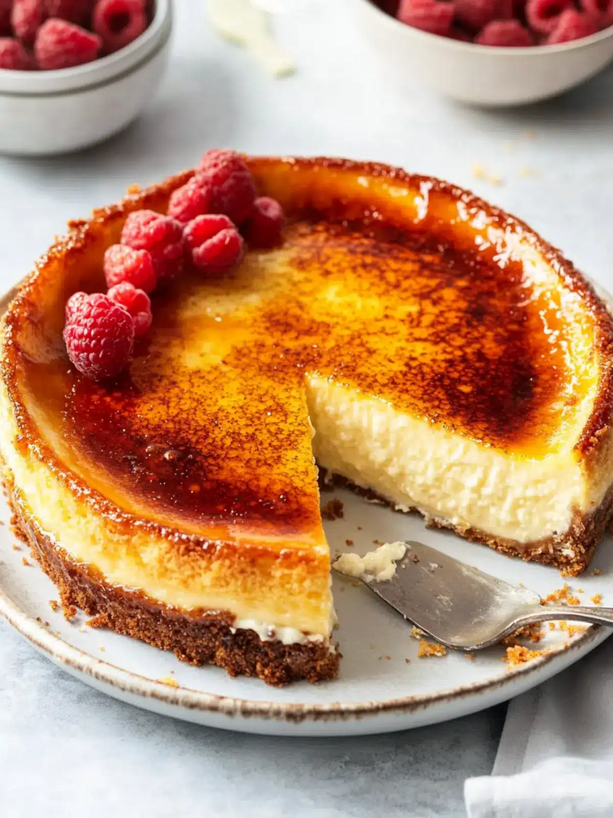 crème brûlée cheesecake preparation steps