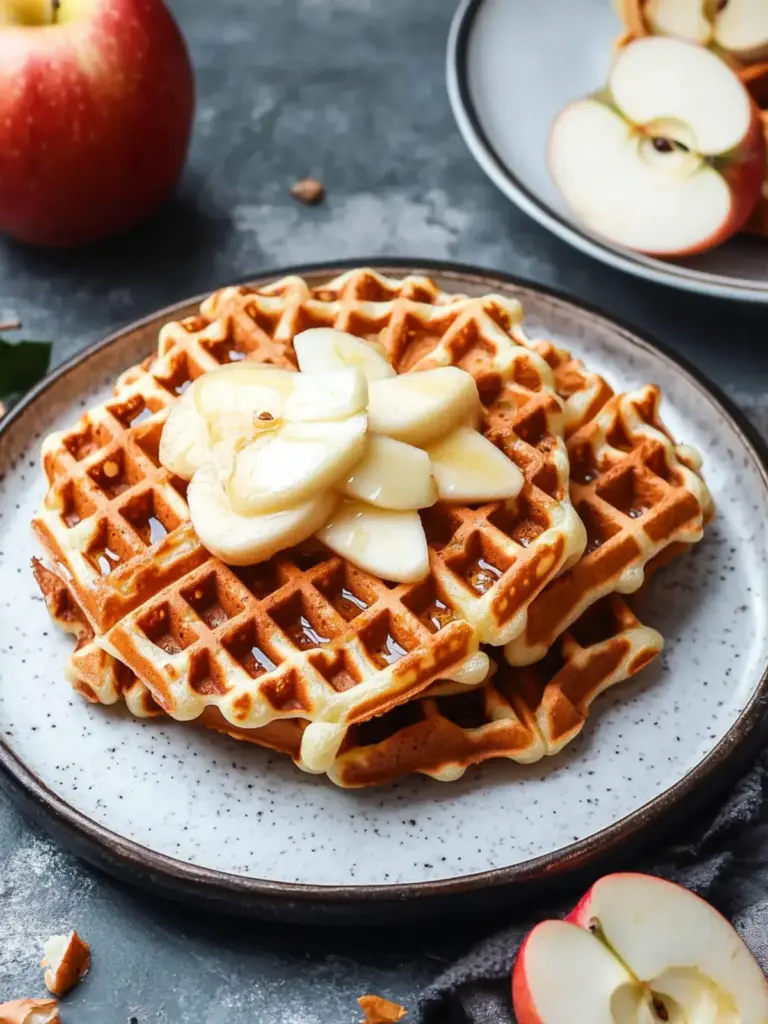 crispy apple waffles - featured image