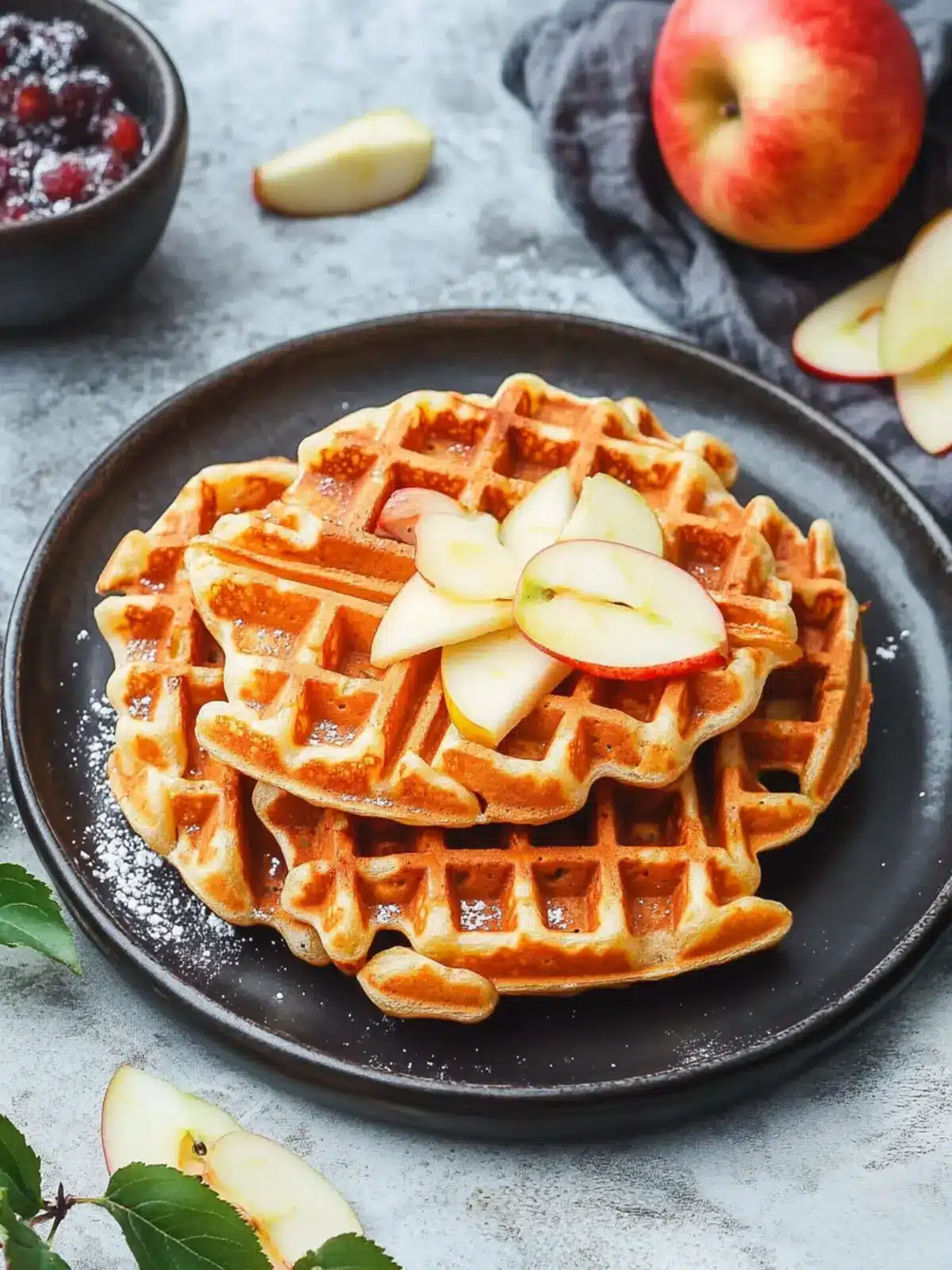 crispy apple waffles preparation steps