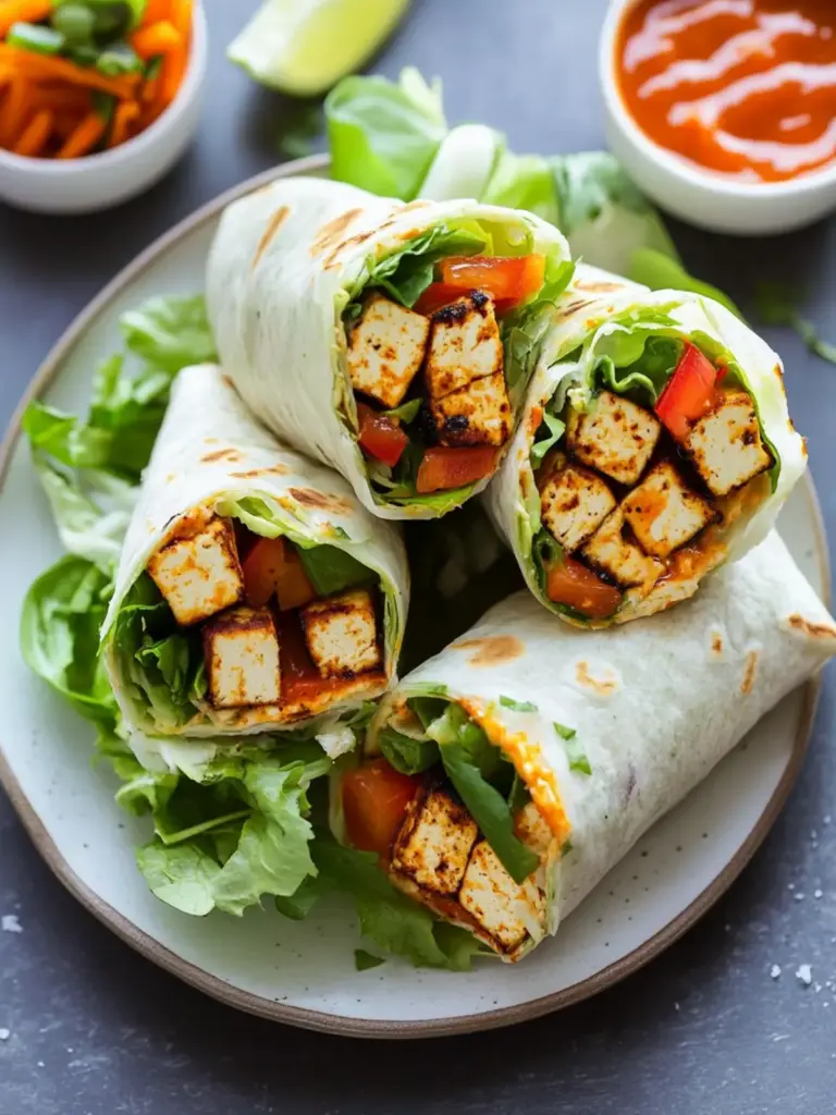 crispy buffalo ranch tofu wraps - featured image
