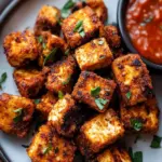 crispy cajun tofu bites - featured image