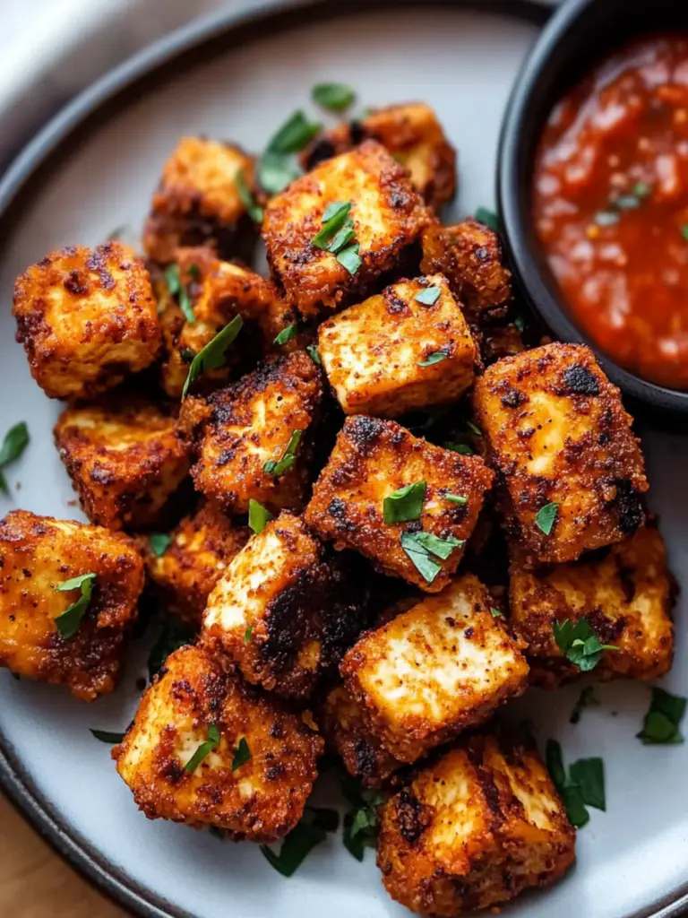 crispy cajun tofu bites - featured image