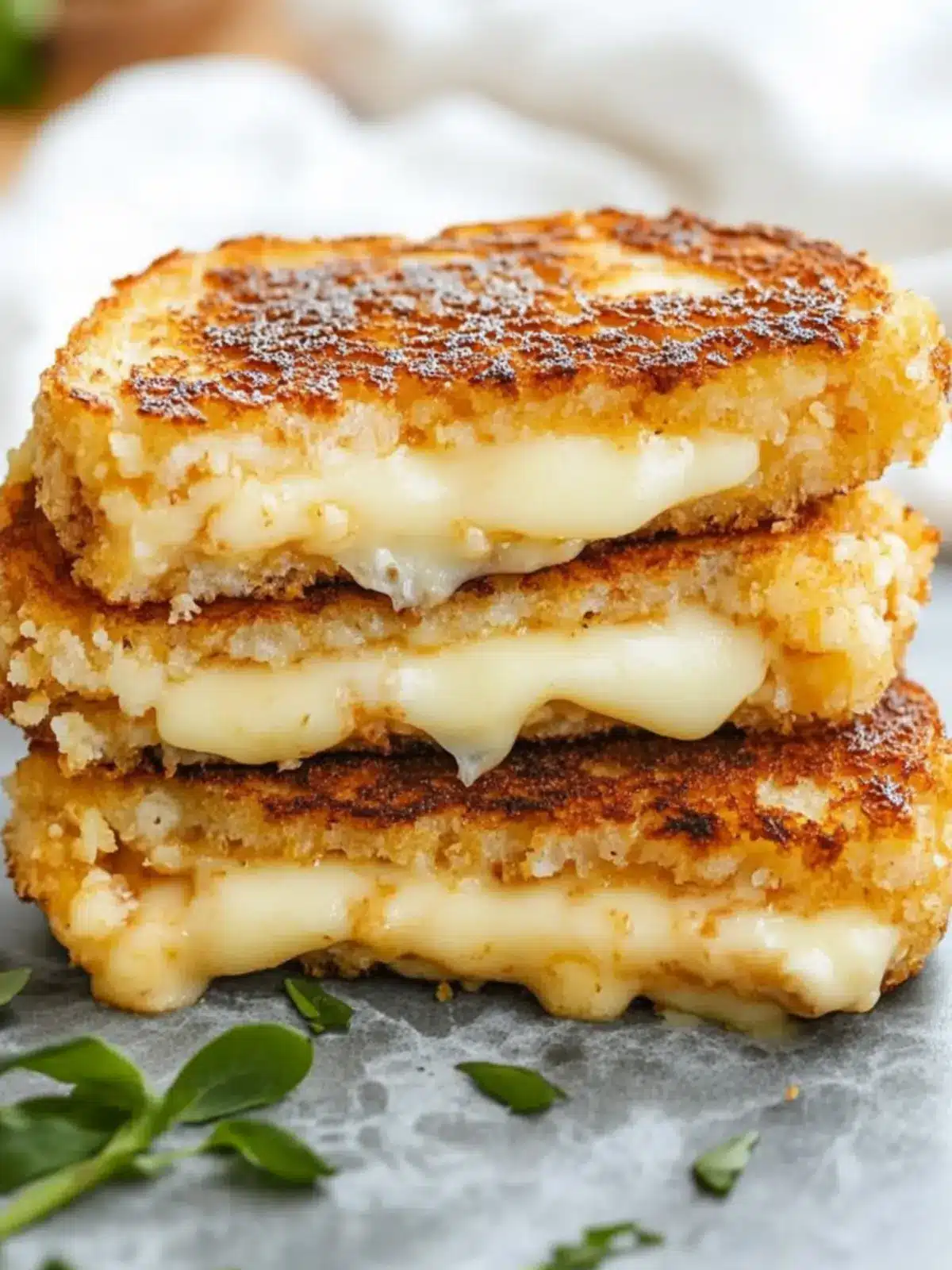 crispy cauliflower grilled cheese preparation steps