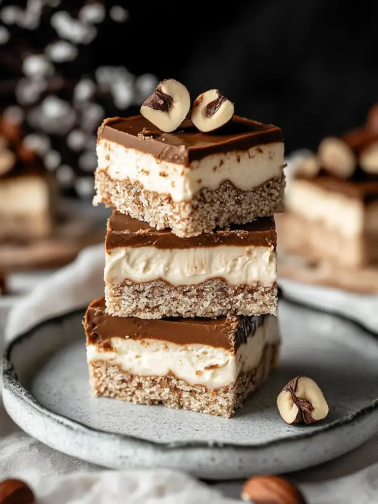 Decadent hazelnut cream bars with dark chocolate ganache - featured image