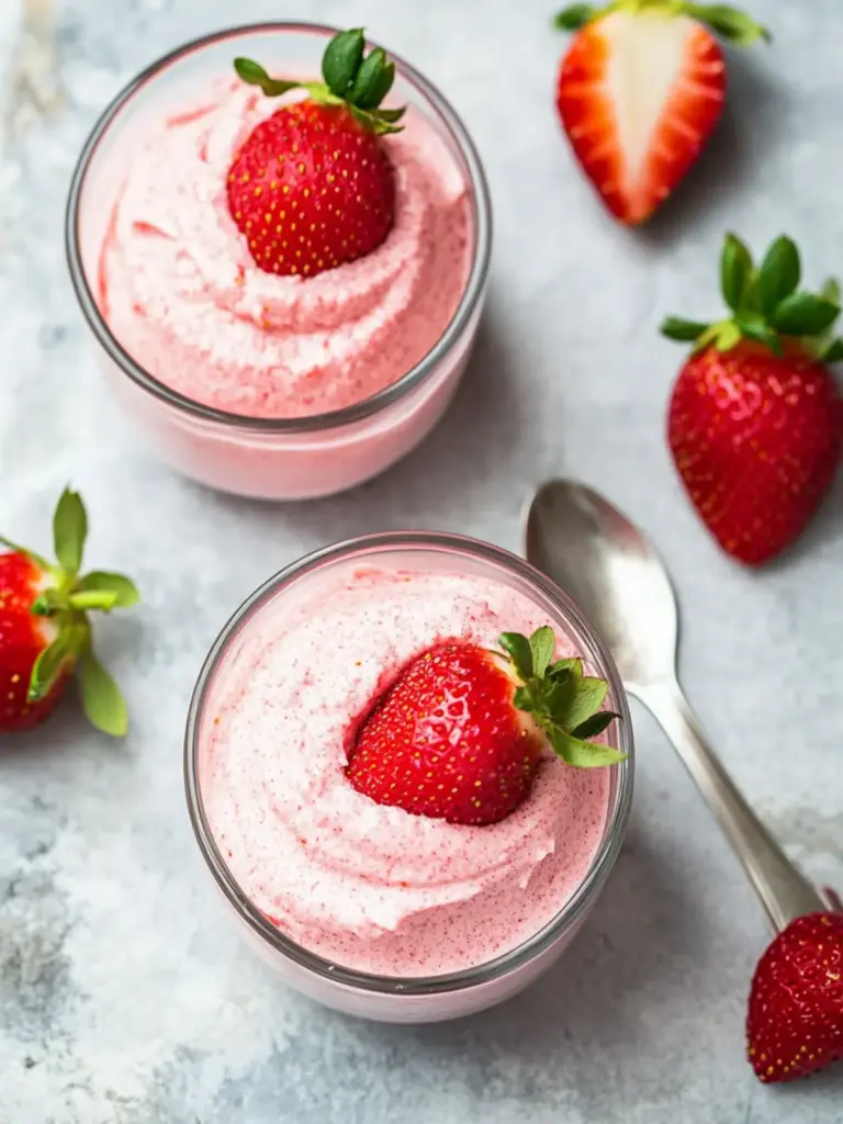 Fluffy Strawberry Aquafaba Mousse - featured image