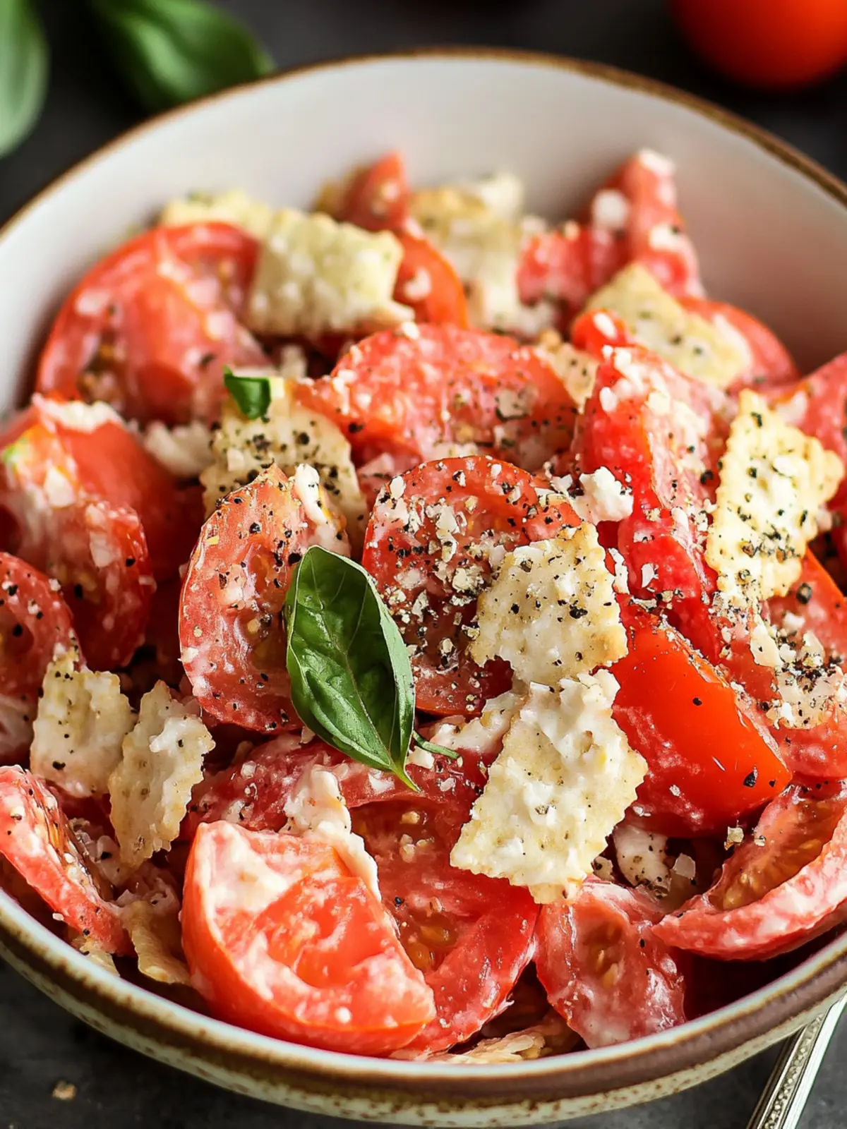 fresh savory tomato cracker salad preparation steps