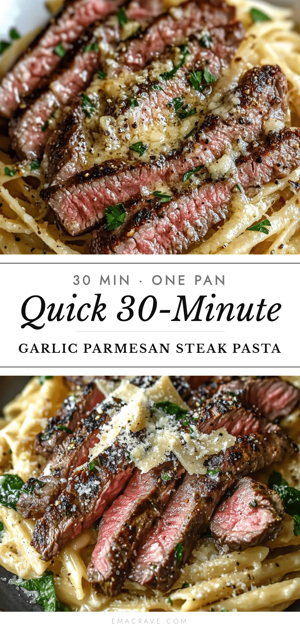 garlic parmesan steak pasta recipe