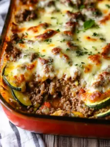ground beef zucchini casserole - featured image