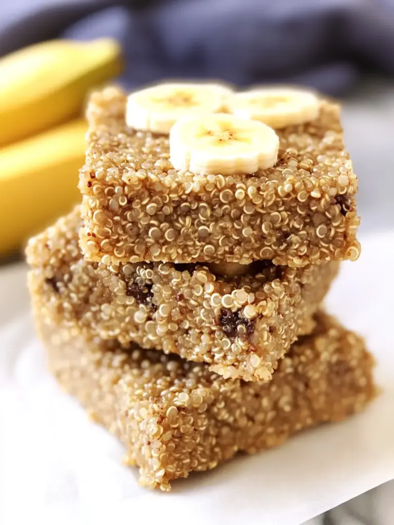 healthy banana quinoa breakfast bars - featured image