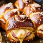 honey mustard ham and cheese pretzel sliders - featured image