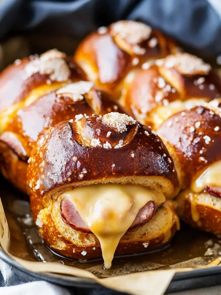 honey mustard ham and cheese pretzel sliders - featured image