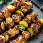 jalapeno peach chicken skewers - featured image