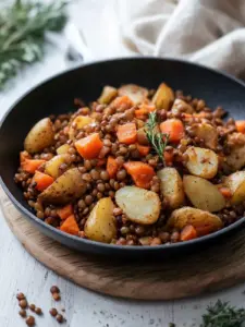 lentil potato skillet - featured image