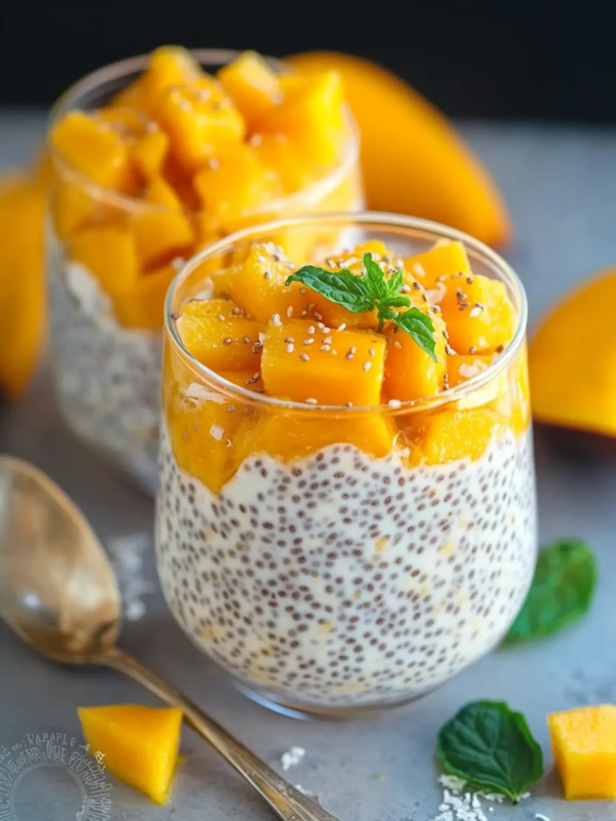 mango coconut chia parfait preparation steps