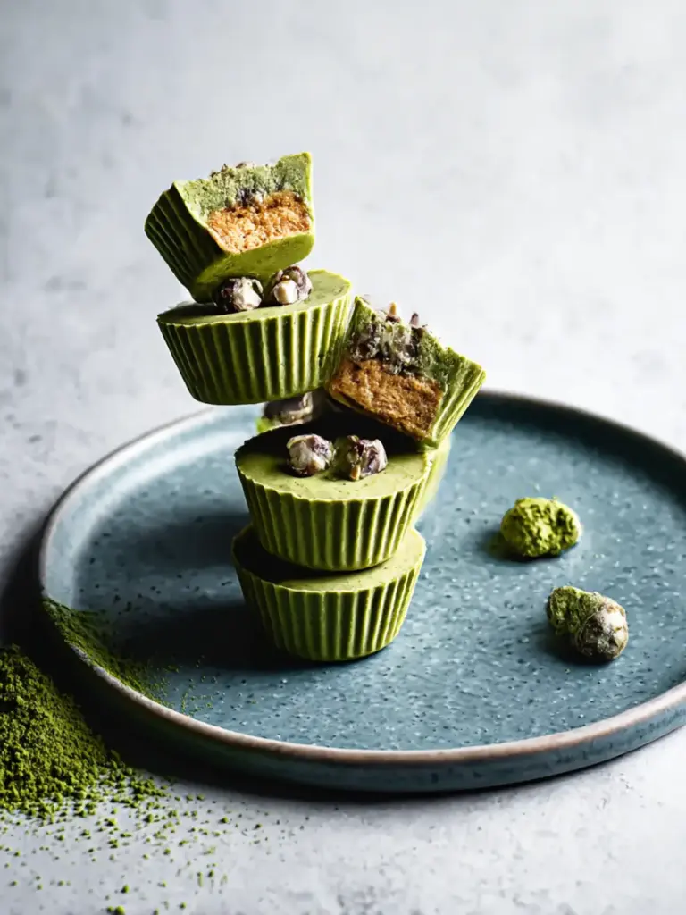 matcha cookie dough cups - featured image