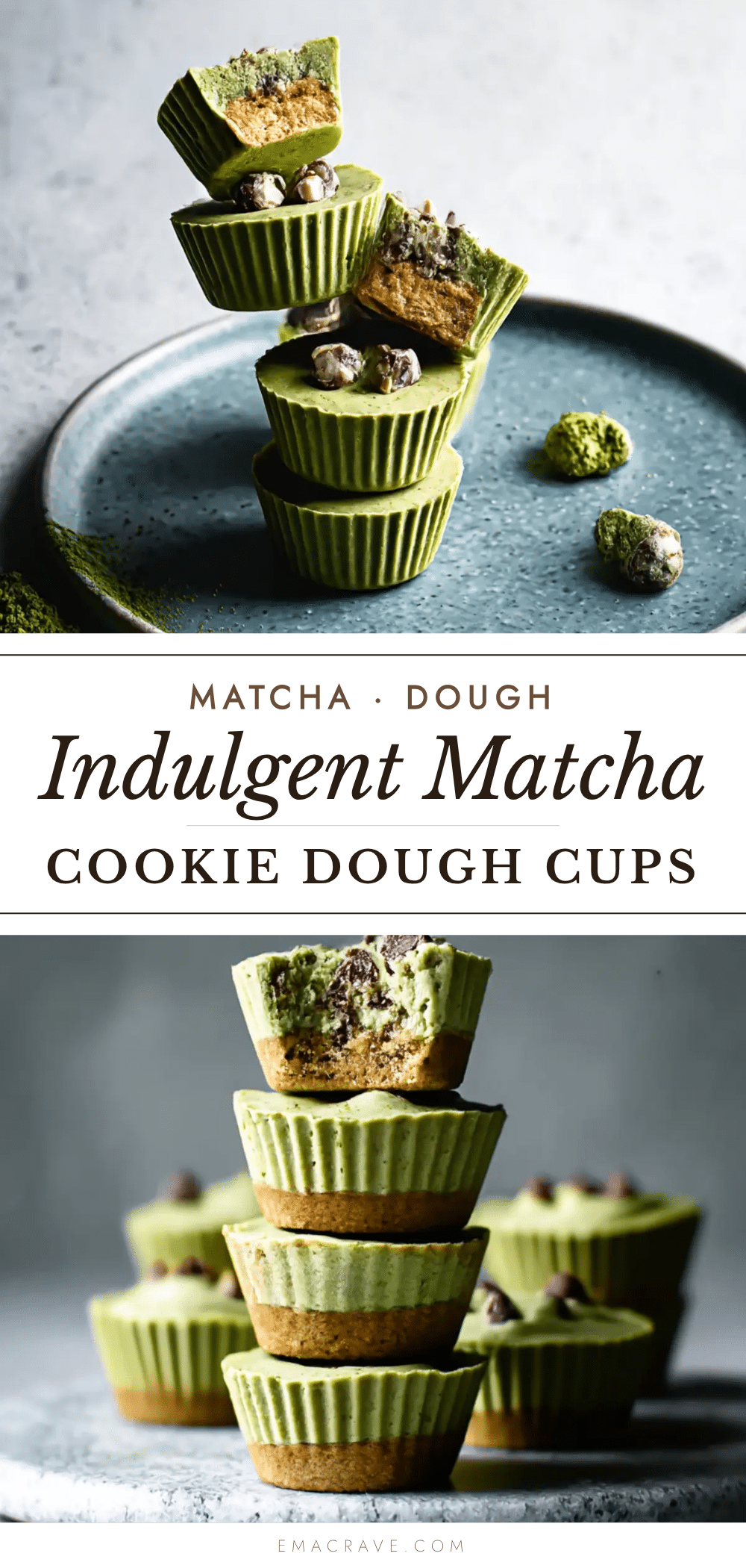 matcha cookie dough cups recipe
