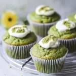 matcha muffins with lemon icing - featured image