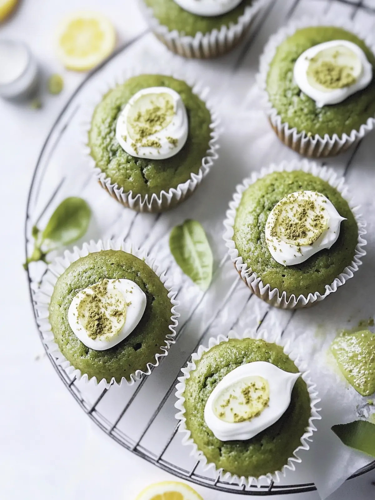 matcha muffins with lemon icing preparation steps
