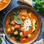 Mediterranean chickpea orzo soup - featured image