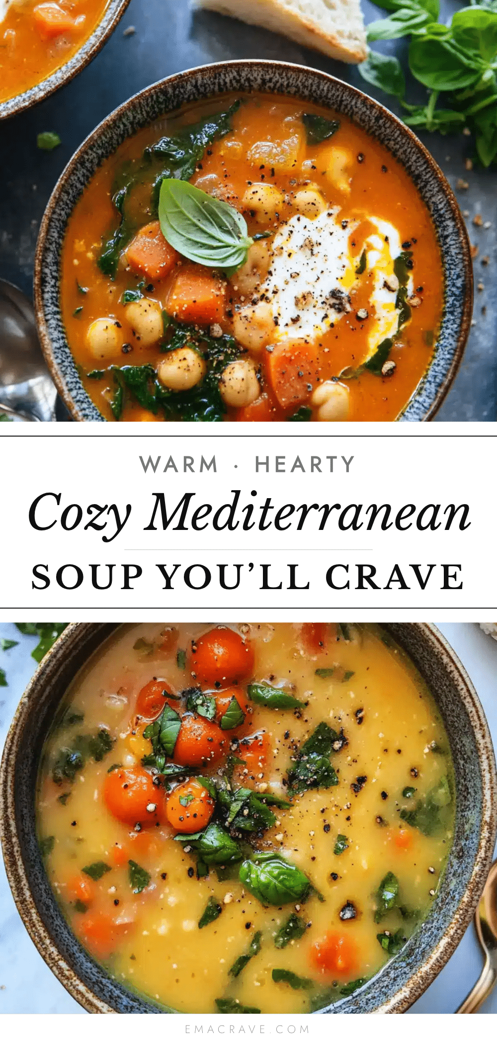 Mediterranean chickpea orzo soup recipe